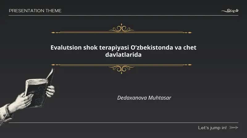 O'zbekistonda va chet davlatlarida Evalutsion shok terapiyasi