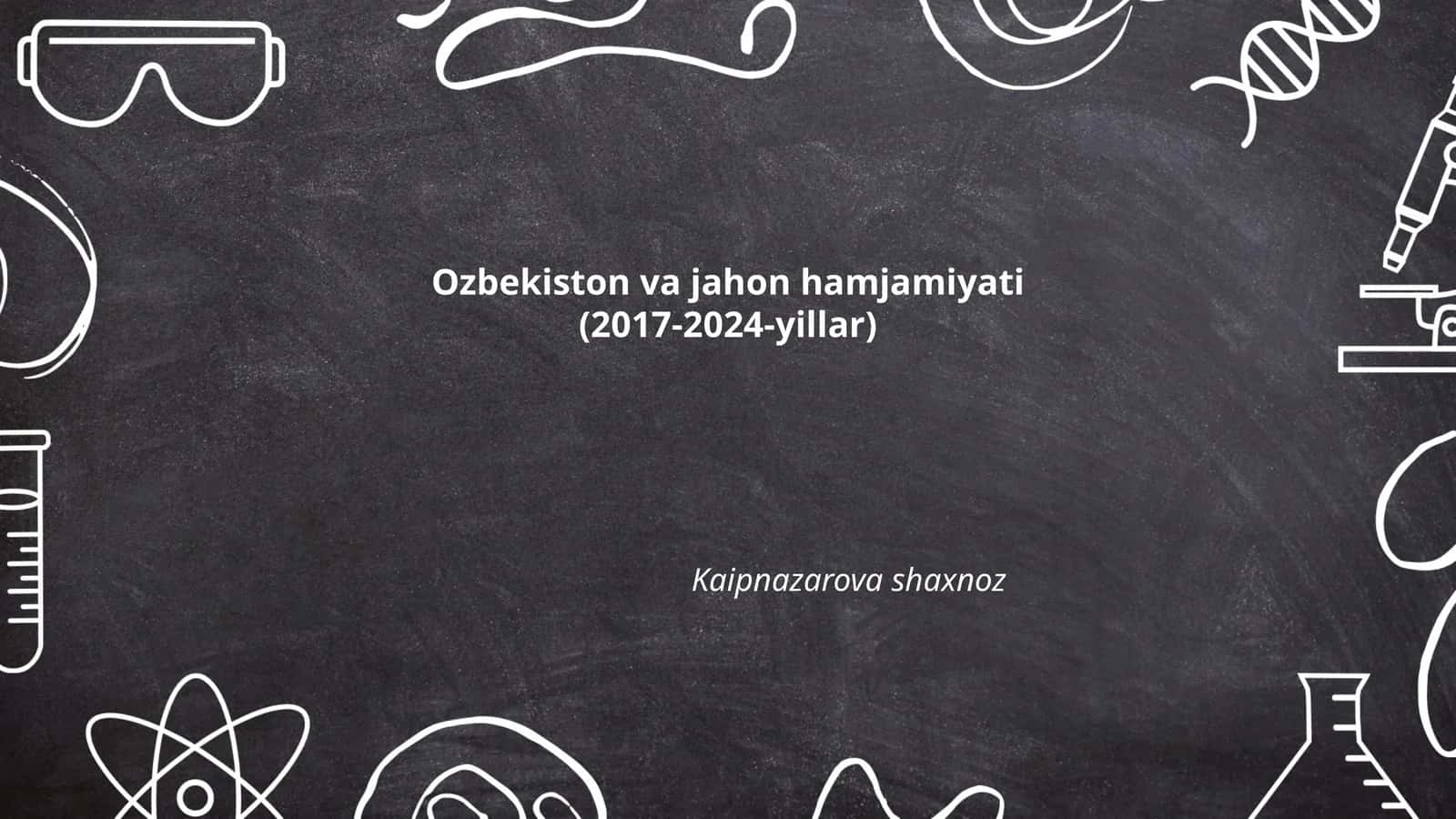Ozbekiston va jahon hamjamiyati