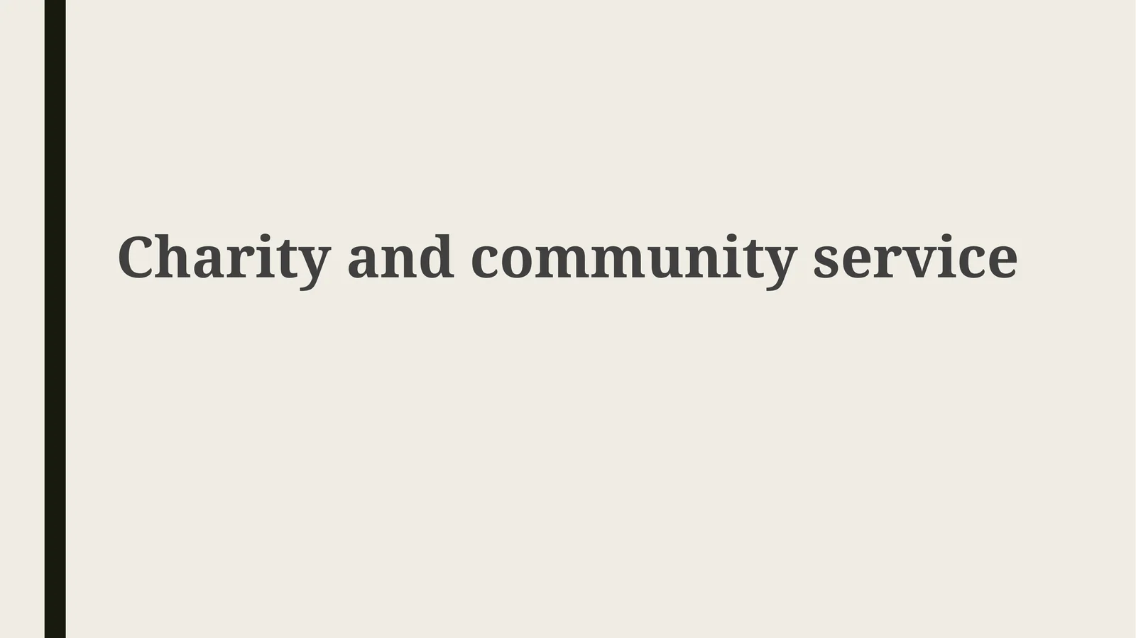 Defining Charity and Community Service