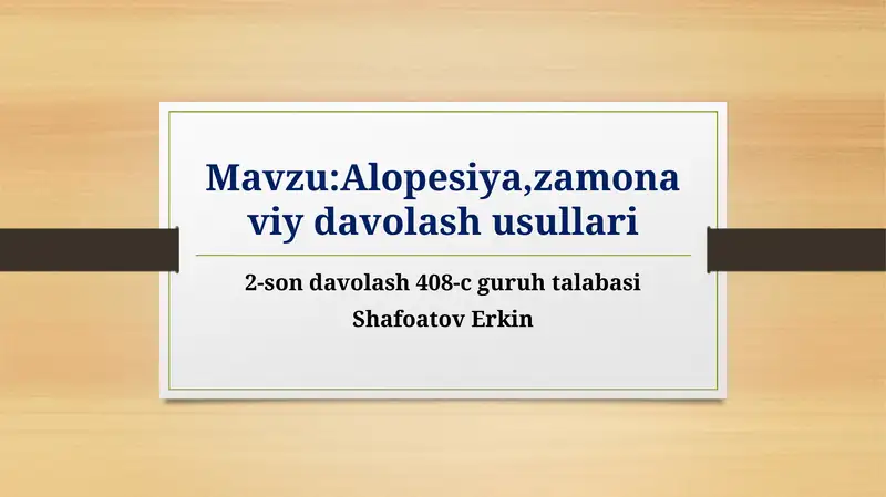 Sochlarningpatologikto‘kilishinialopetsiya