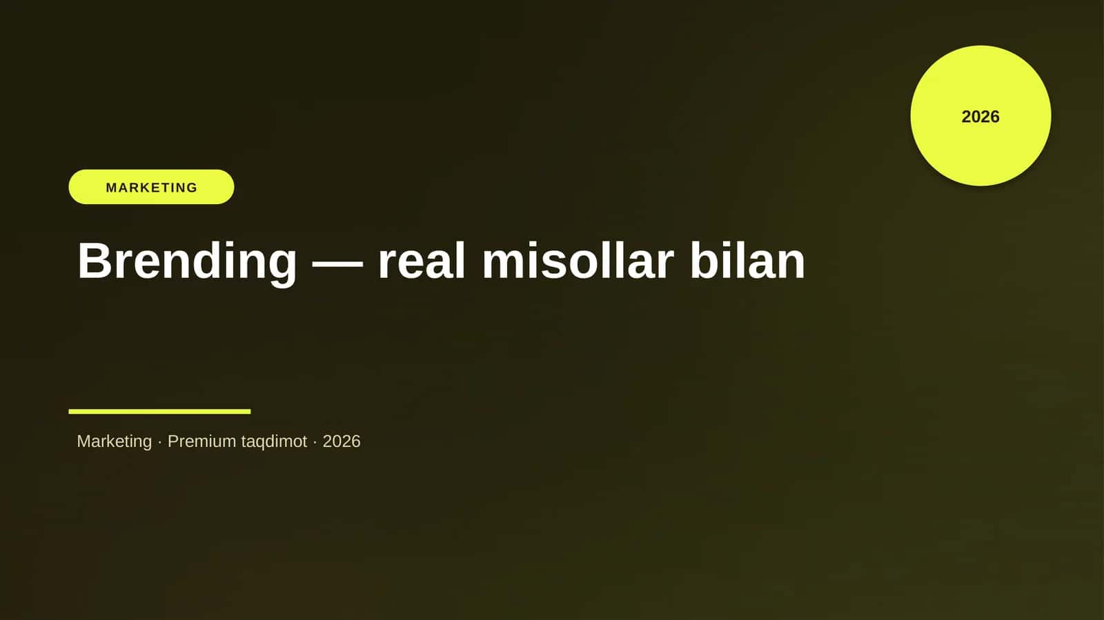 Brending — real misollar bilan