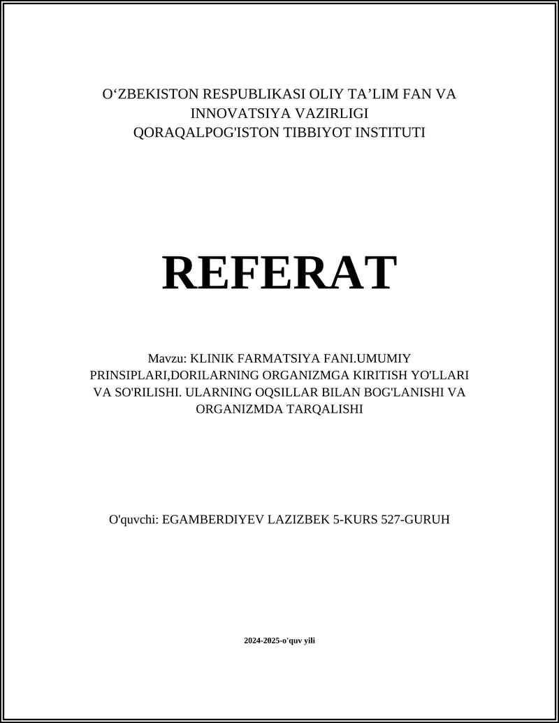 KLINIK FARMATSIYA FANI