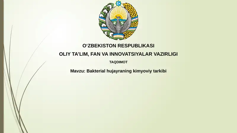 Bakterial hujayraning kimyoviy tarkibi