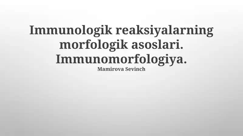 Immunomorfologiya