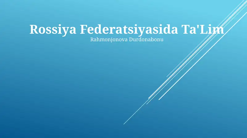Rossiya Federatsiyasida Ta'lim