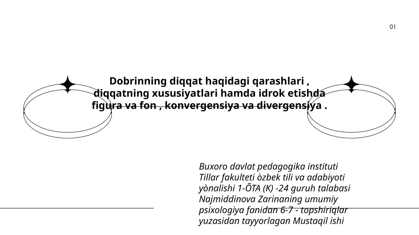 Umumiy psixologiya fanidan Mustaqil ish