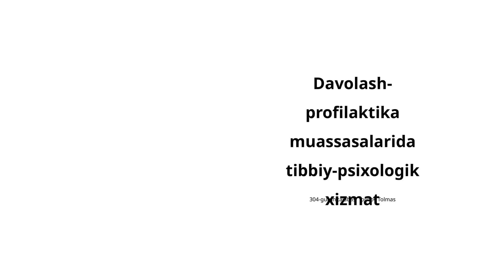Tibbiy-psixologik xizmat