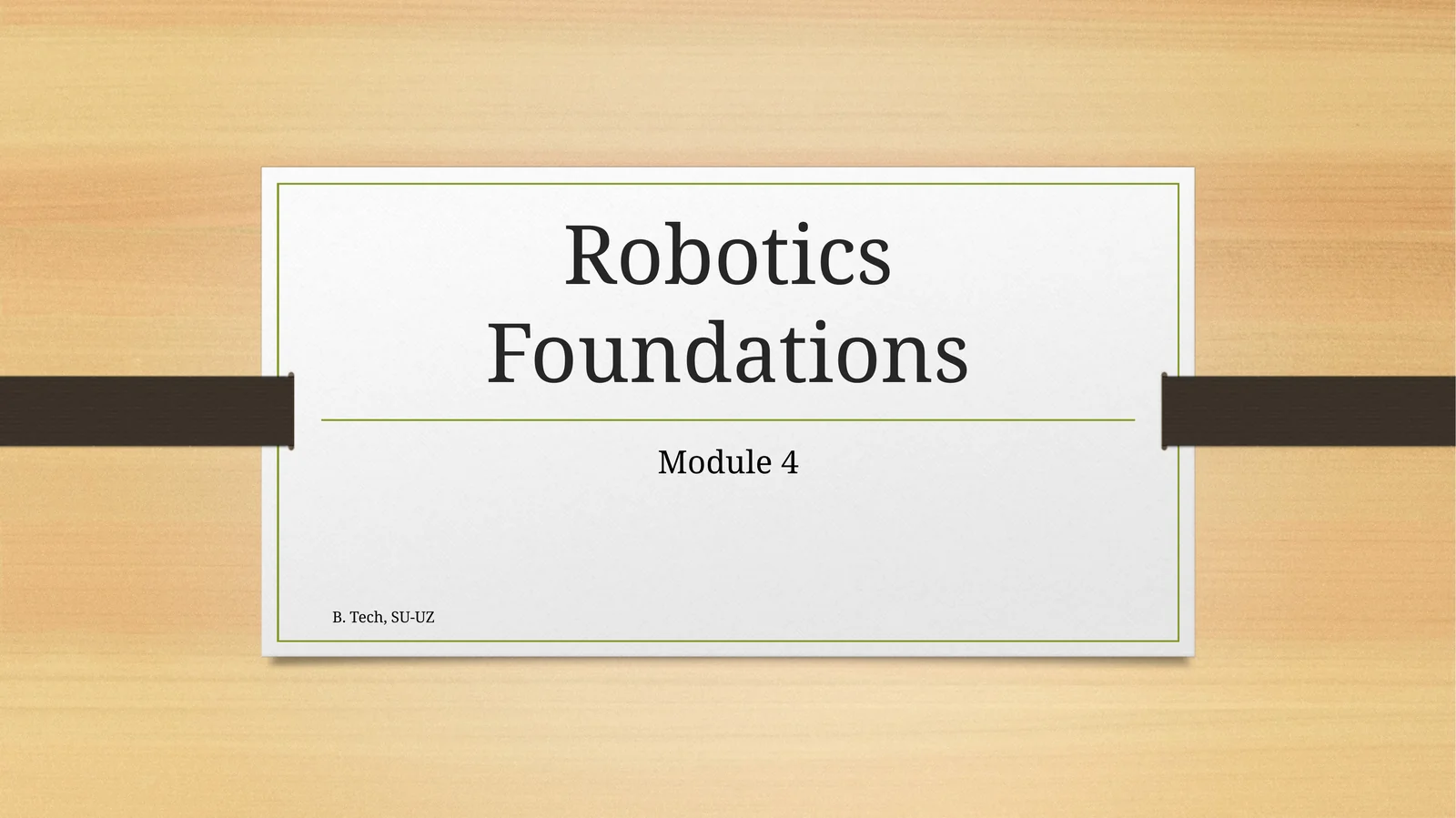 Robotics Foundations