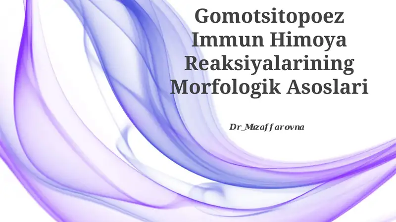 Gomotsitopoez Immun Himoya Reaksiyalarining Morfologik Asoslari