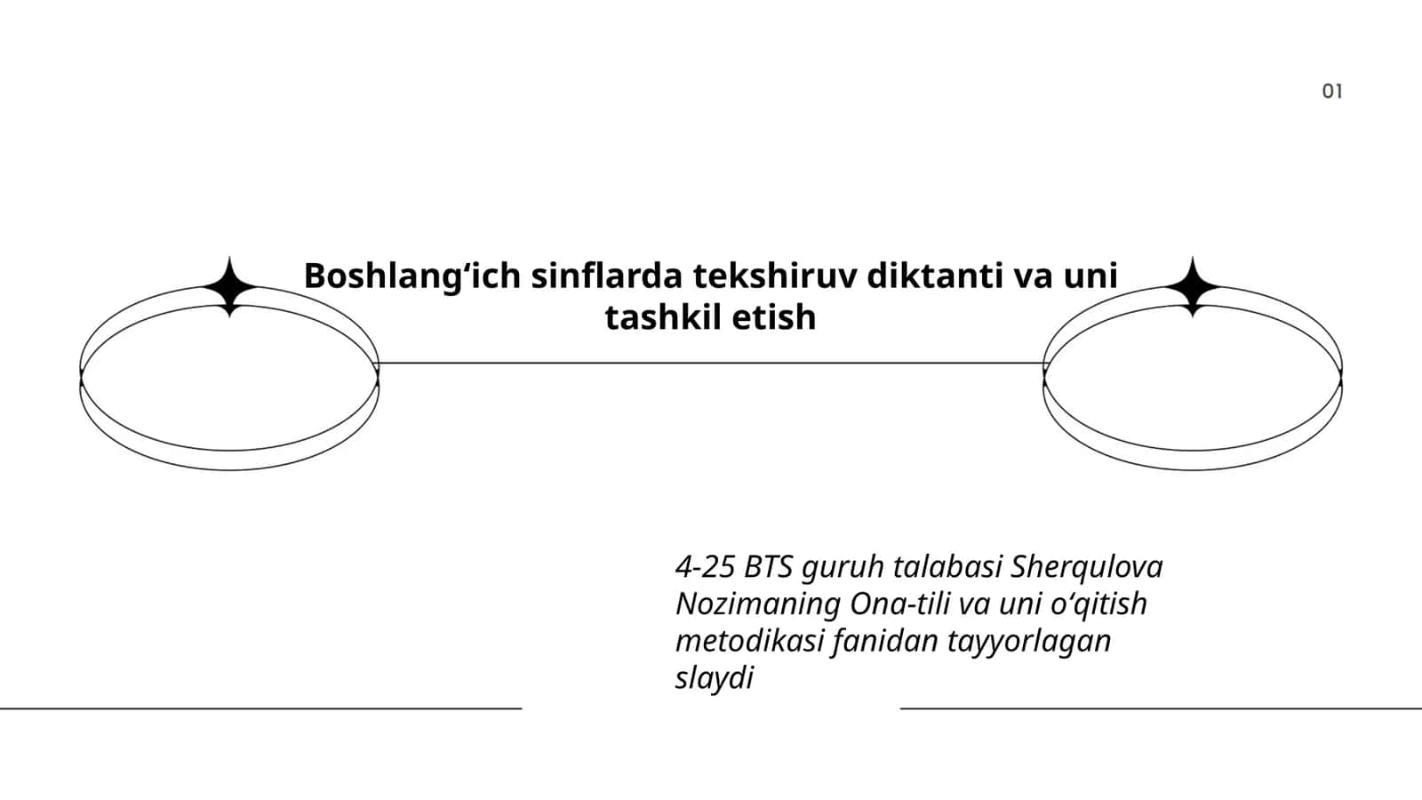 Boshlangʻich sinflarda tekshiruv diktanti va uni tashkil etish