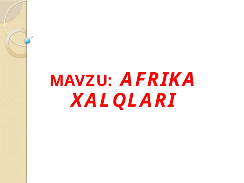 AFRIKA XALQLARI