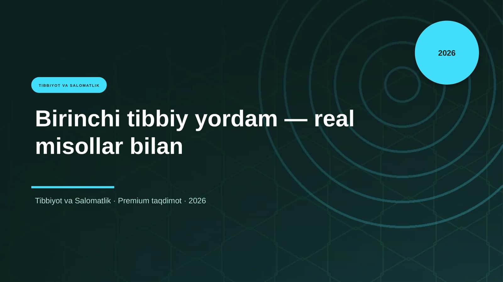 Birinchi tibbiy yordam — real misollar bilan