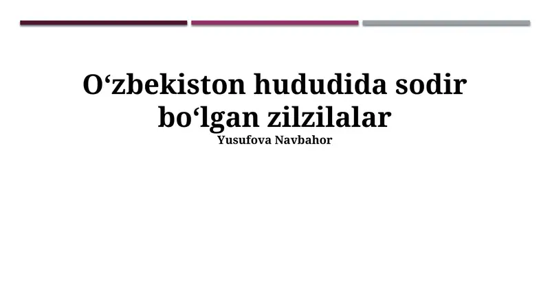 O'zbekiston hududidagi zilzilalar