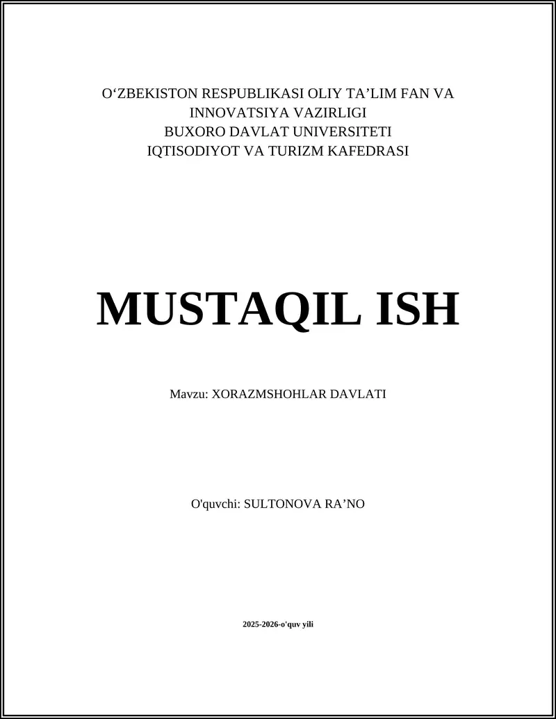 Xorazmshohlar Davlati