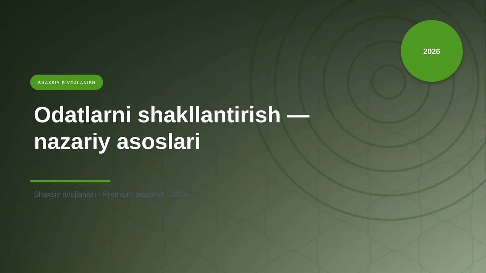 Odatlarni shakllantirish — nazariy asoslari