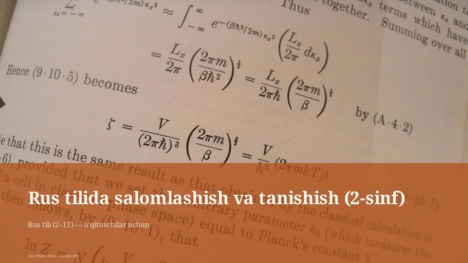 Rus tilida salomlashish va tanishish (2-sinf)