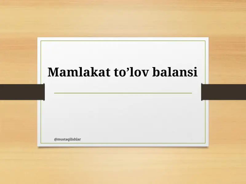 Mamlakat to’lov balansi