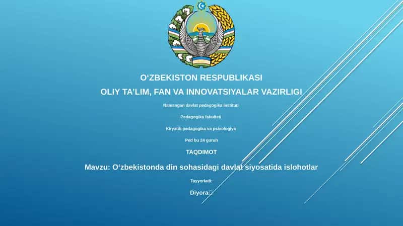 Oʻzbekistonda din sohasidagi davlat siyosatida islohotlar