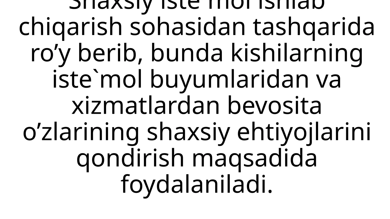 Iste’mol, jamg’arma va investitsiyalar1