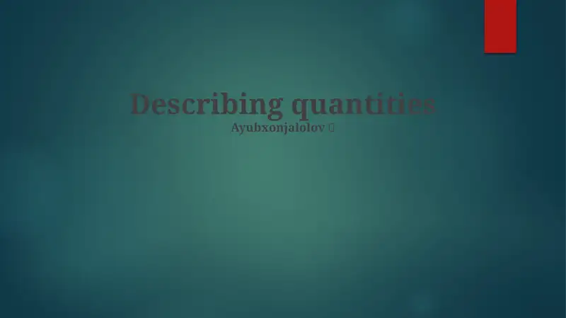 Describing quantities related to data visualizatio