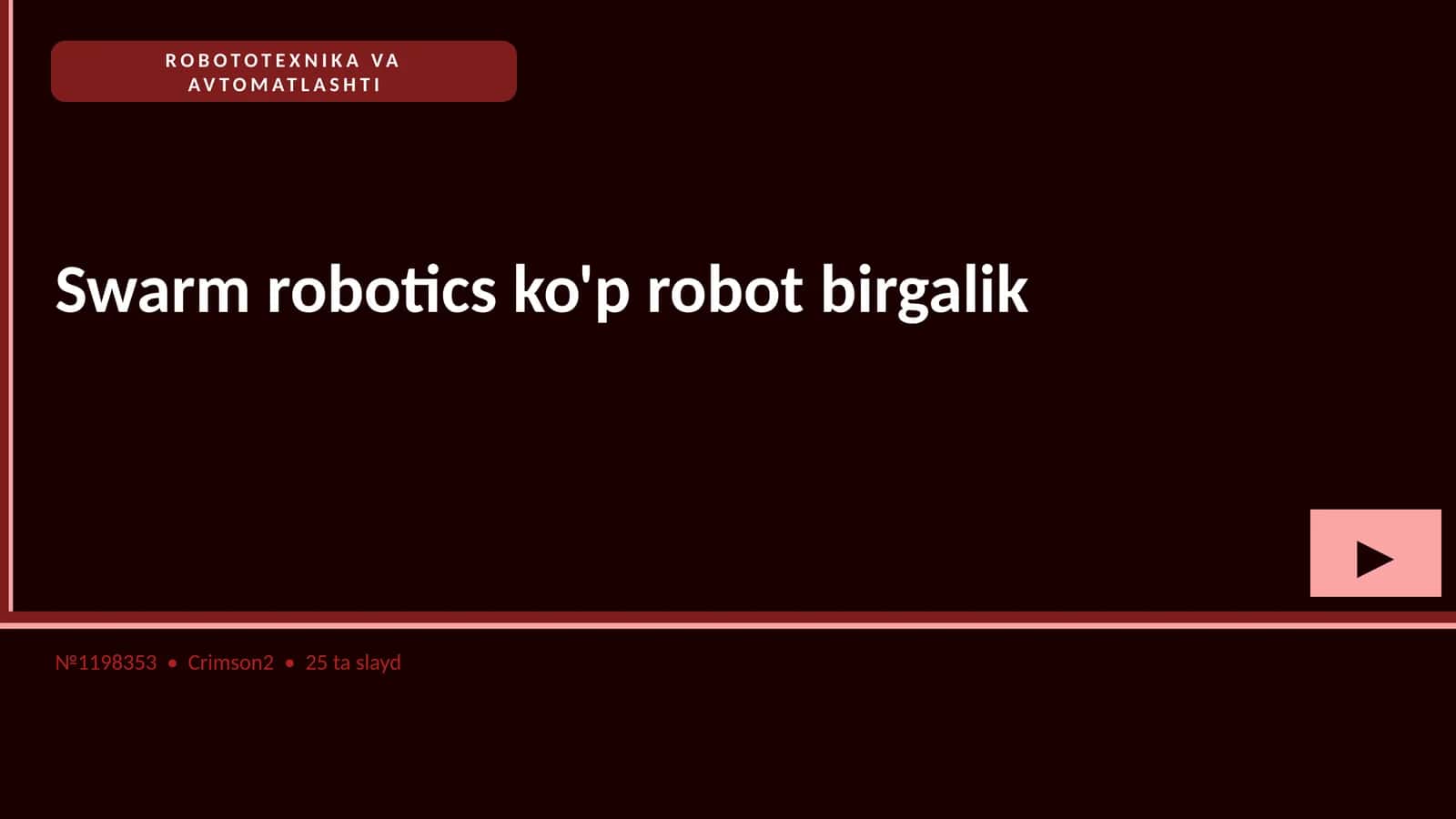 ROBOTOTEXNIKA VA AVTOMATLASHTI