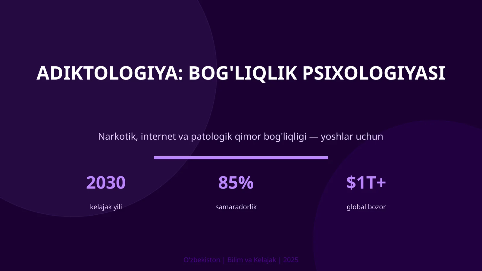 Adiktologiya: bog'liqlik psixologiyasi