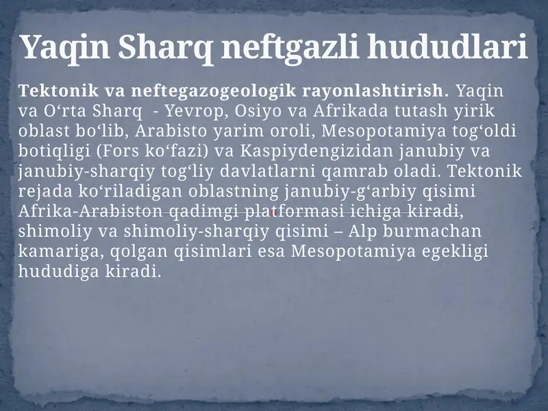 Tektonik va neftegazogeologik rayonlashtirish