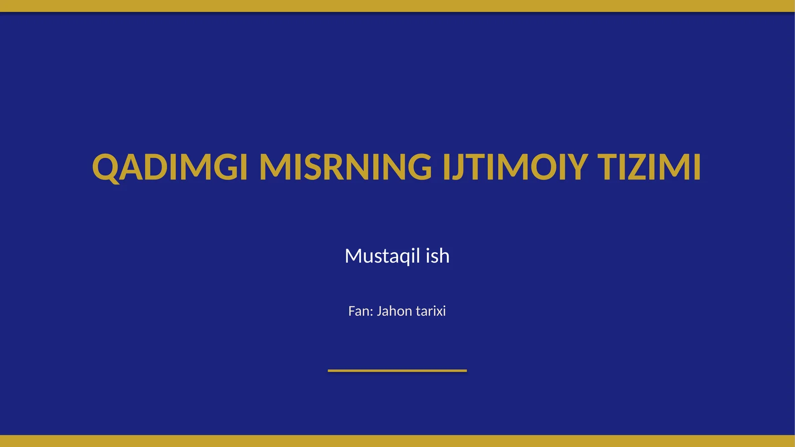 Qadimgi Misr ijtimoiy tizimi