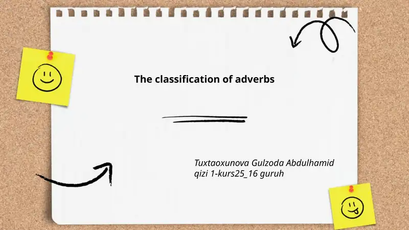 The classification of adverbs