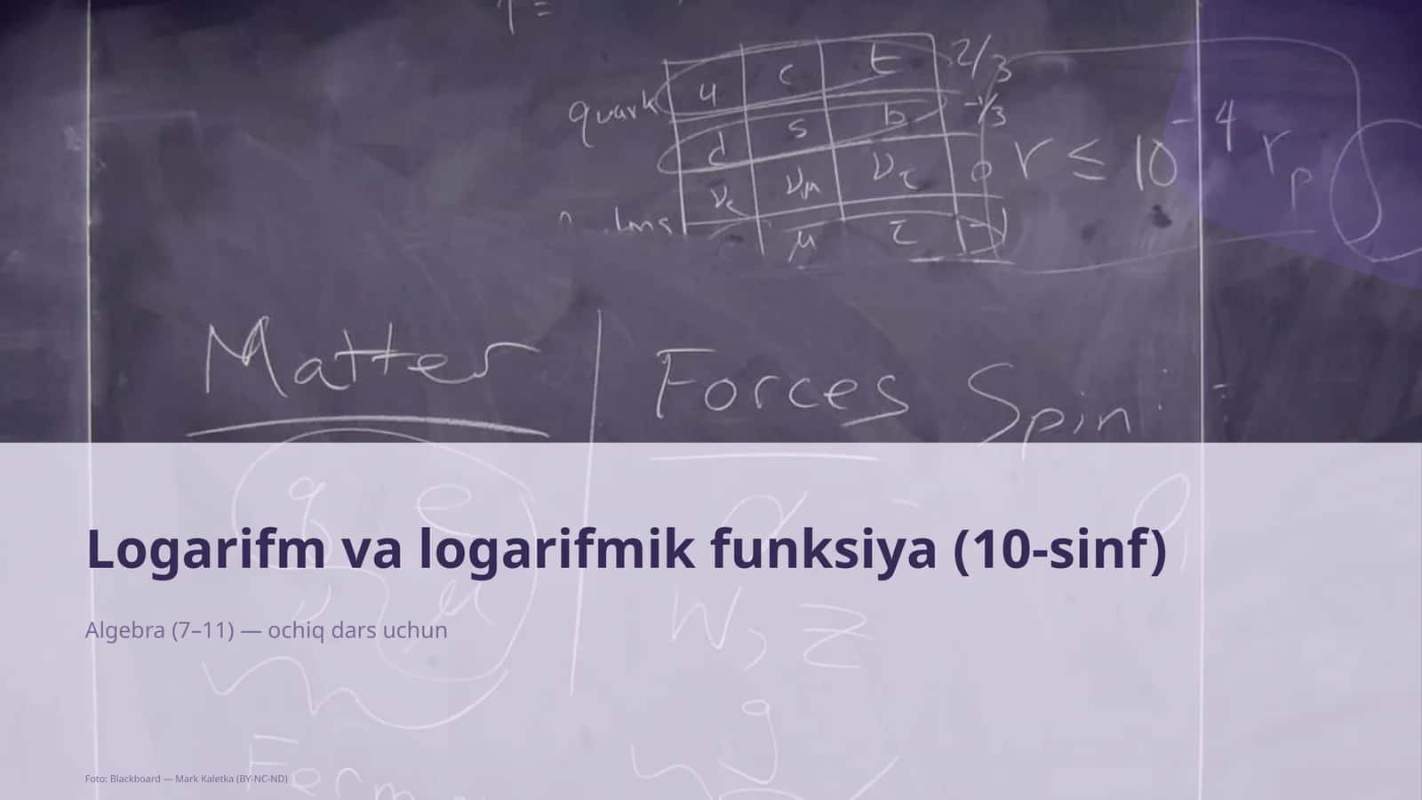 Logarifm va logarifmik funksiya (10-sinf)