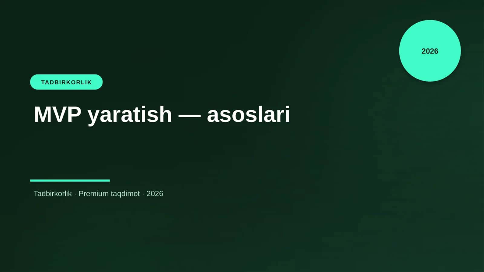 MVP yaratish — asoslari