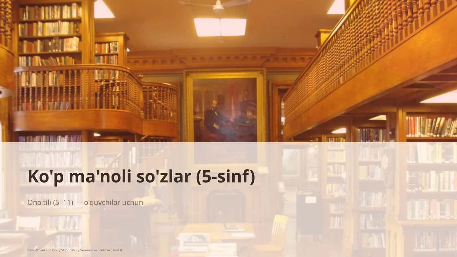 Ko'p ma'noli so'zlar (5-sinf)
