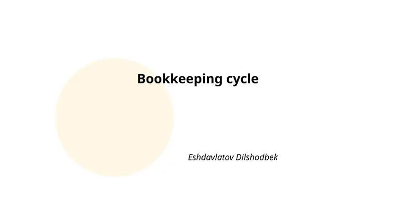 Bookkeeping cycle