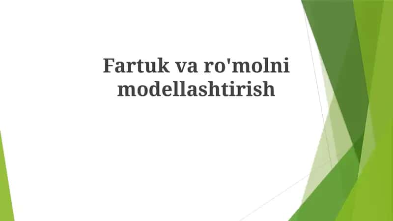 Bosh ro'mol modellashtirish va chizmachilik
