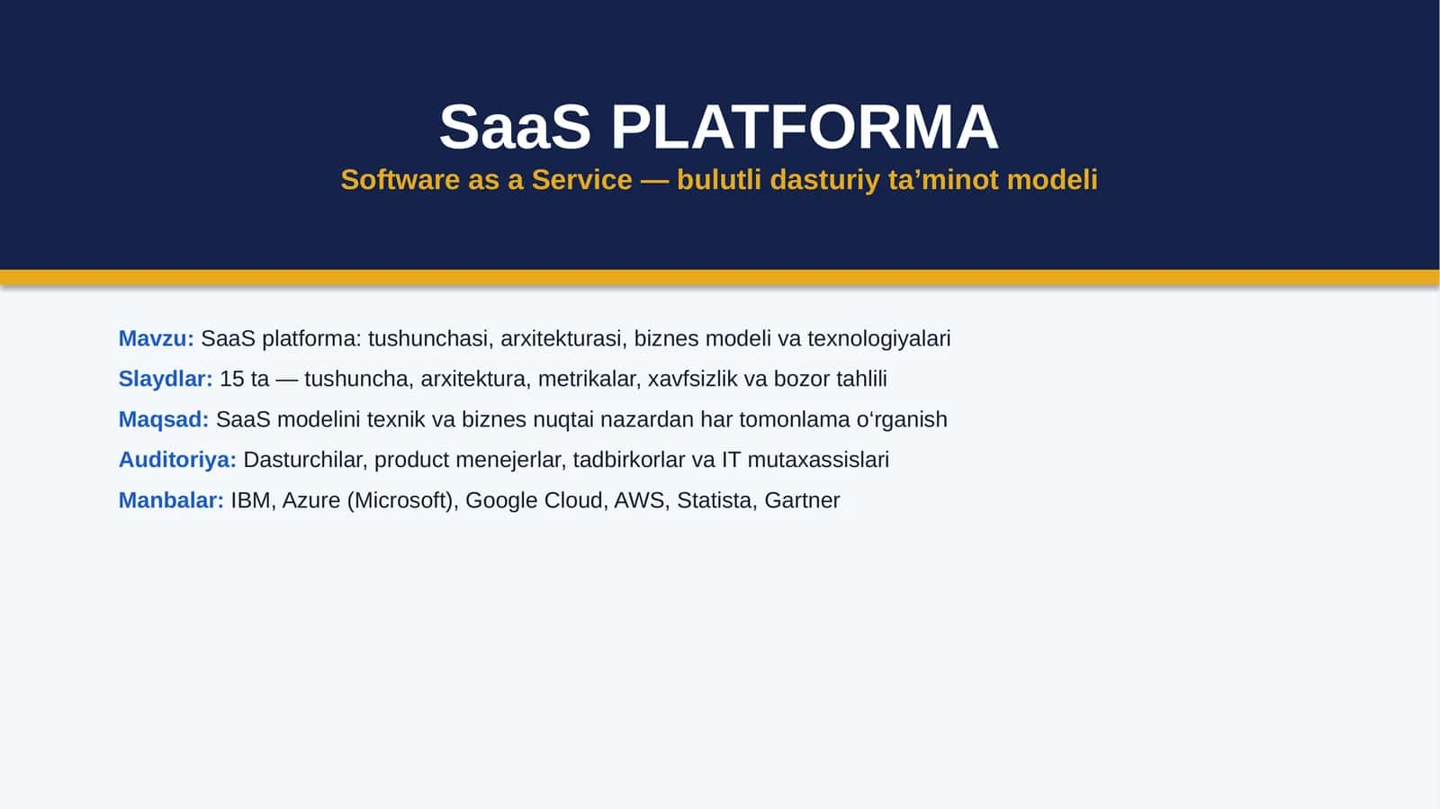 SaaS PLATFORMA