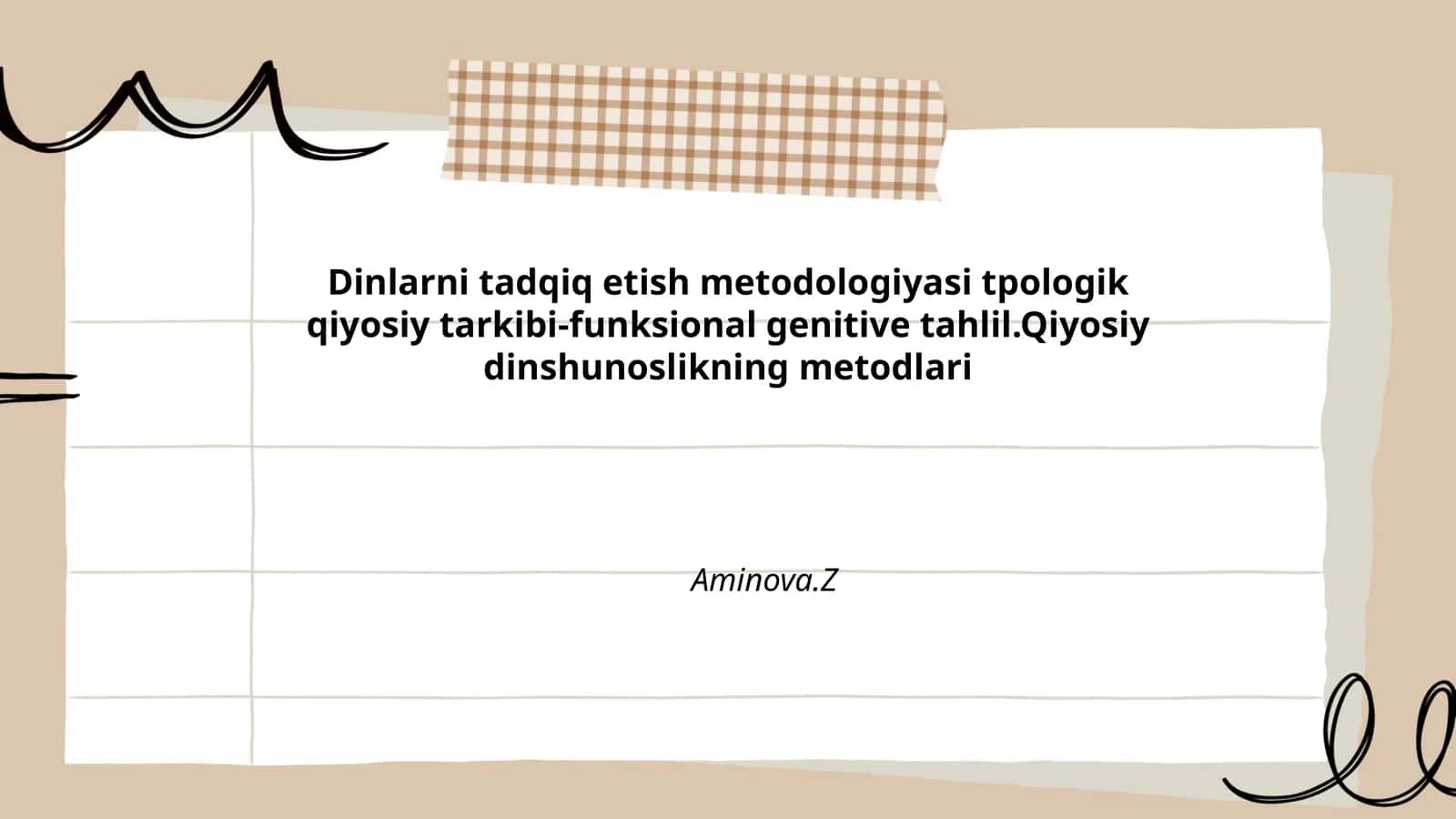 Dinlarni tadqiq etish metodologiyasi tpologik qiyosiy tarkibi-funksional genitive tahlil