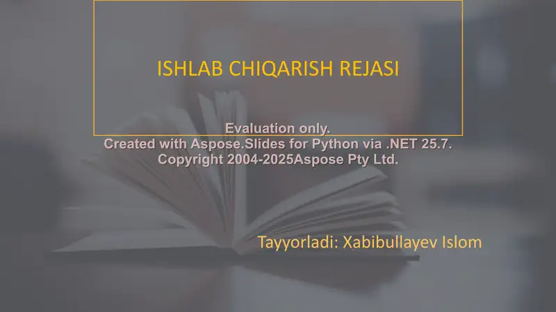 Ishlab chiqarish rejasi