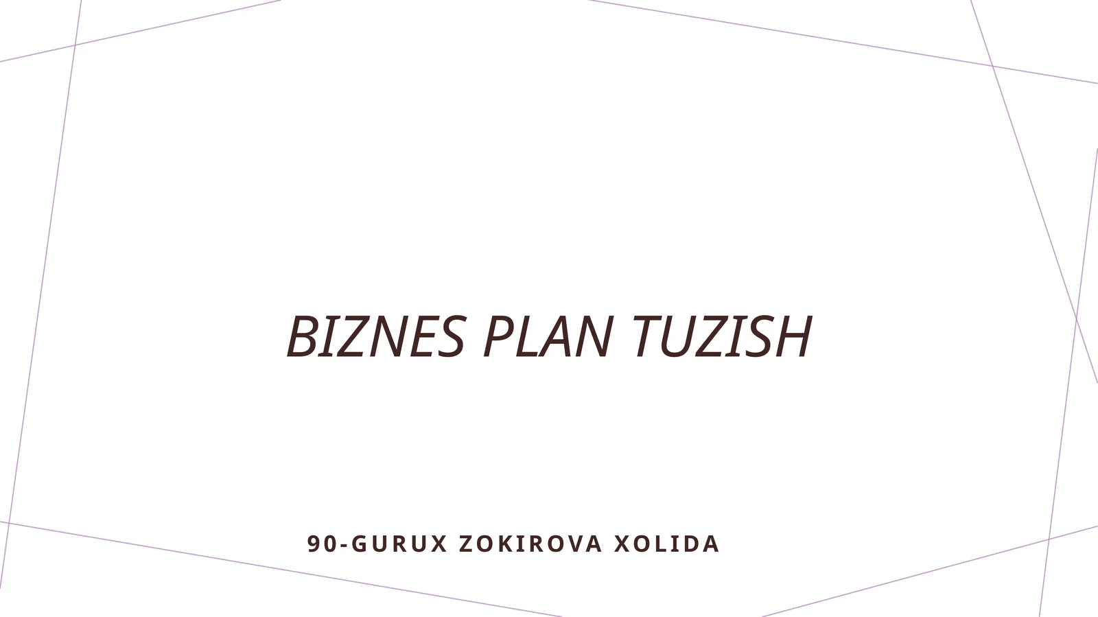 Biznes plan tuzish