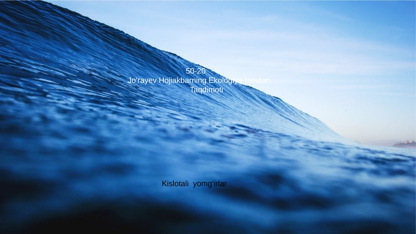 Kislotali yomg‘irlar