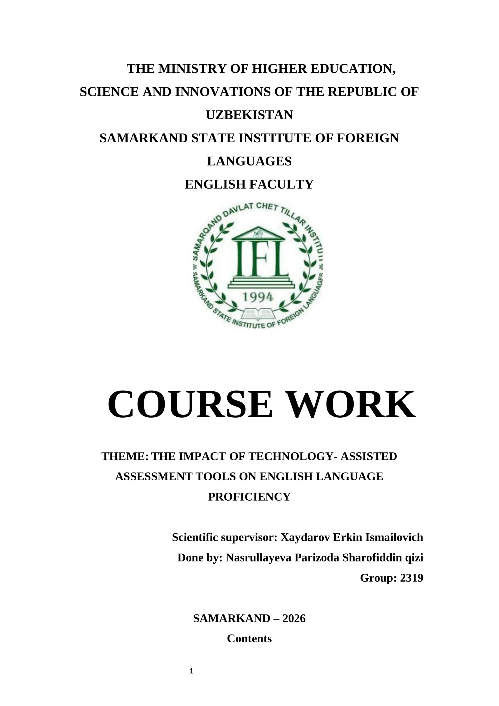 THE IMPACT OF TECHNOLOGY- ASSISTED ASSESSMENT TOOLS ON ENGLISH LANGUAGE PROFICIENCY