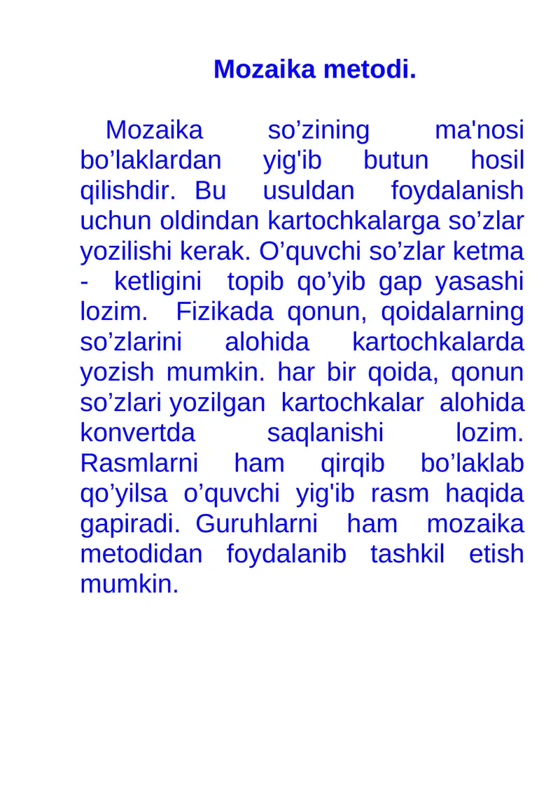 Mozaika metodi