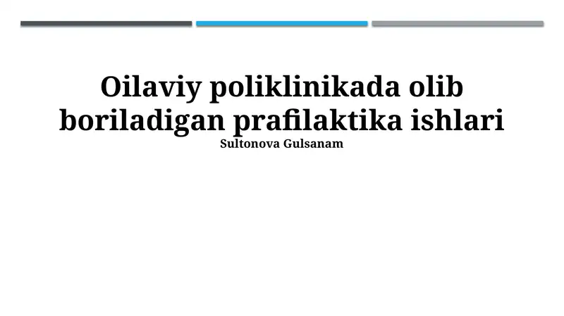 Profilaktika ishlarining maqsad va vazifalari