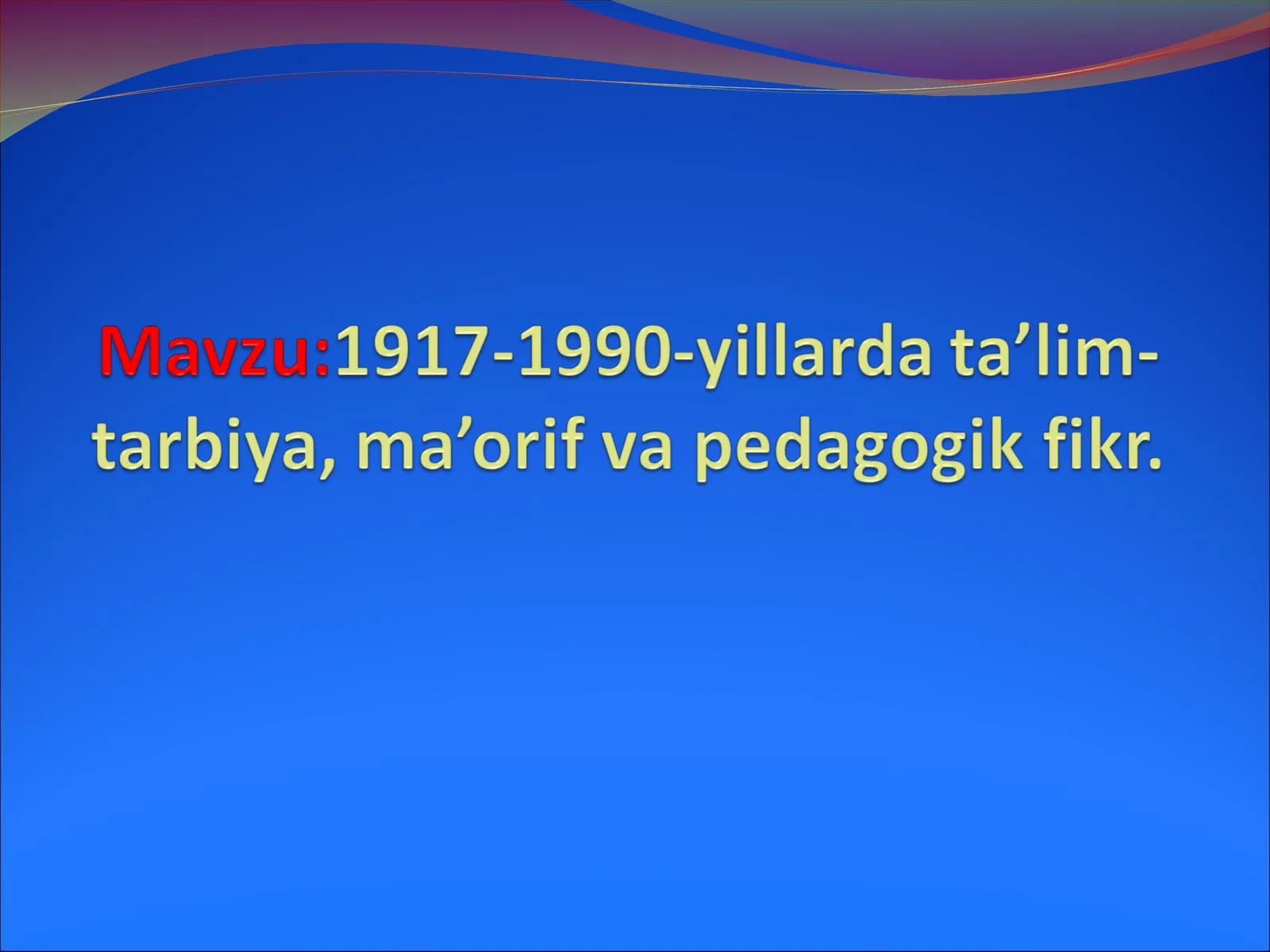 O’zbekistonda Xalq Ta’limi