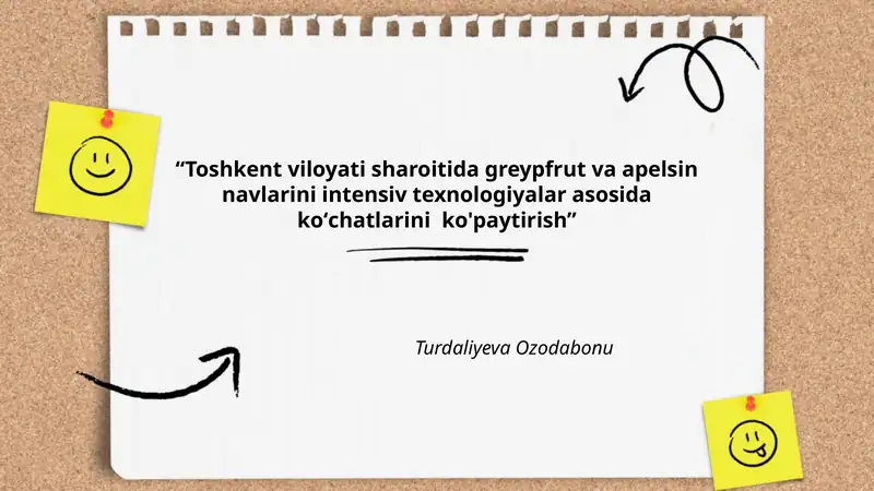 Greypfrut va apelsin navlarini tanlash Toshkent viloyati uchun