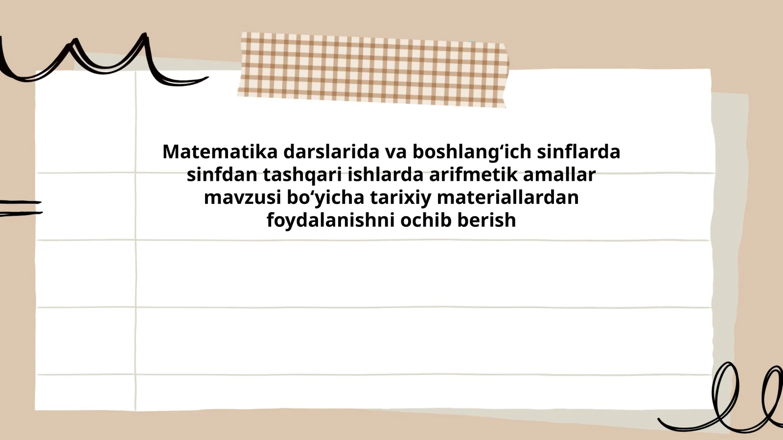 Arifmetik amallar mavzusi bo‘yicha tarixiy materiallar