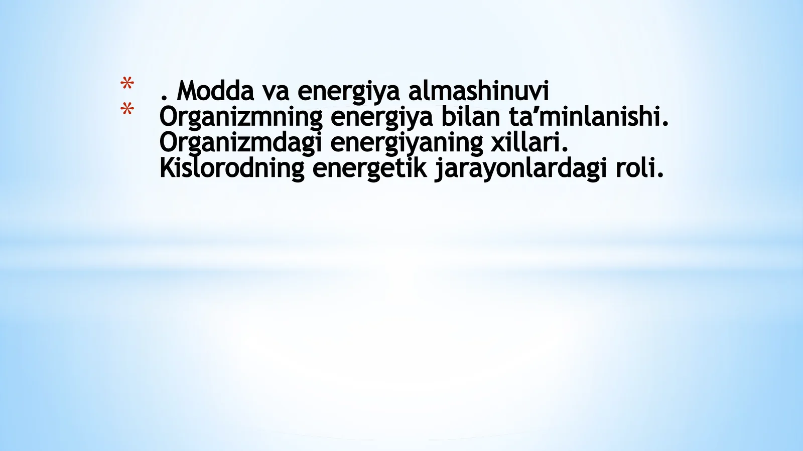 Modda va energiya almashinuvi