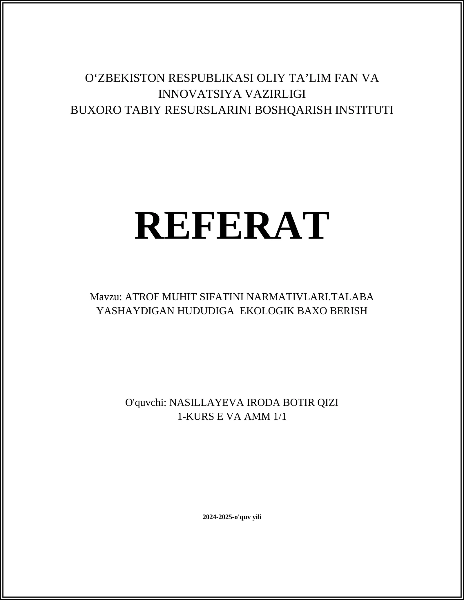 ATROF MUHIT SIFATINI NARMATIVLARI