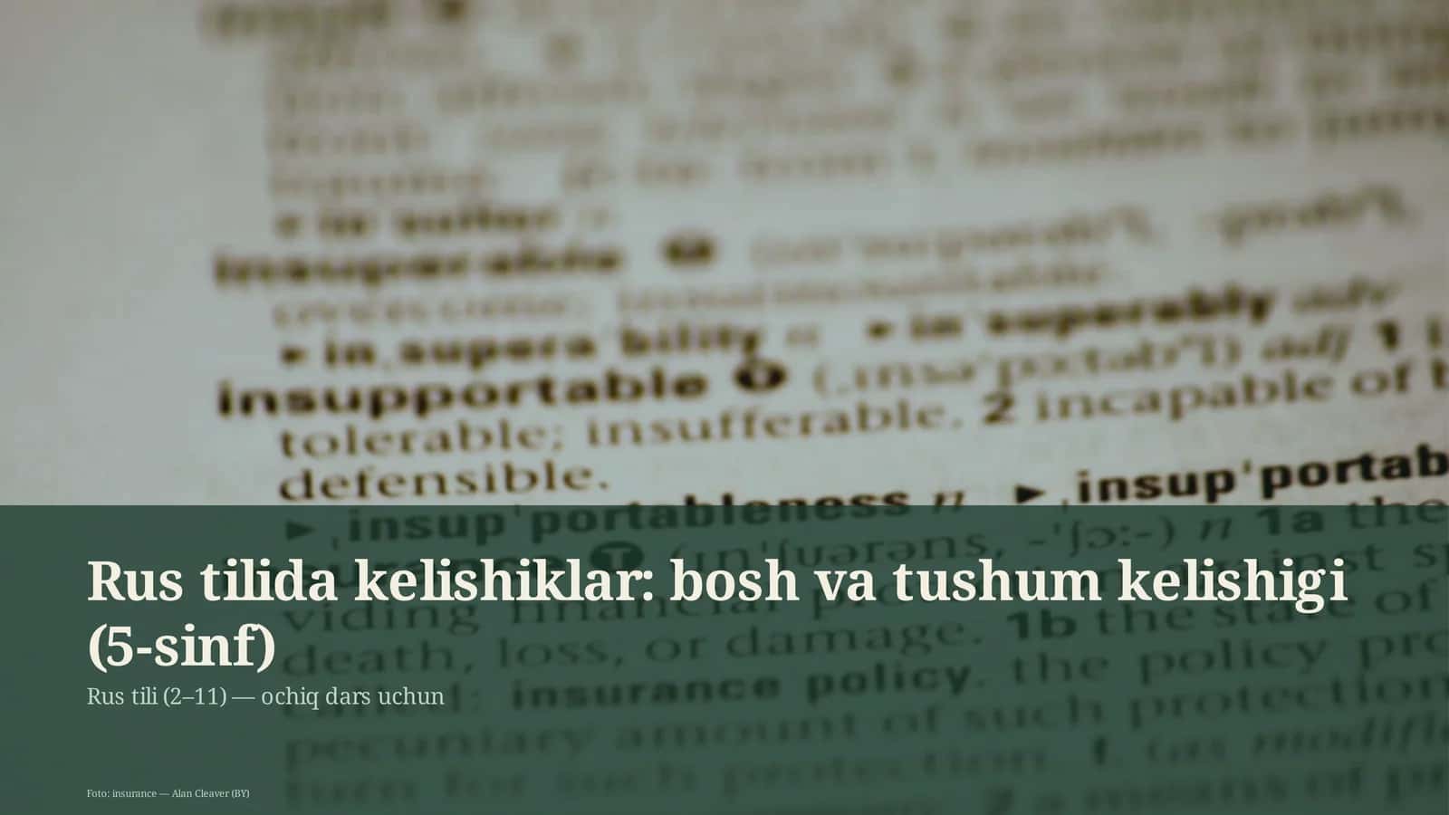 Rus tilida kelishiklar: bosh va tushum kelishigi (5-sinf)