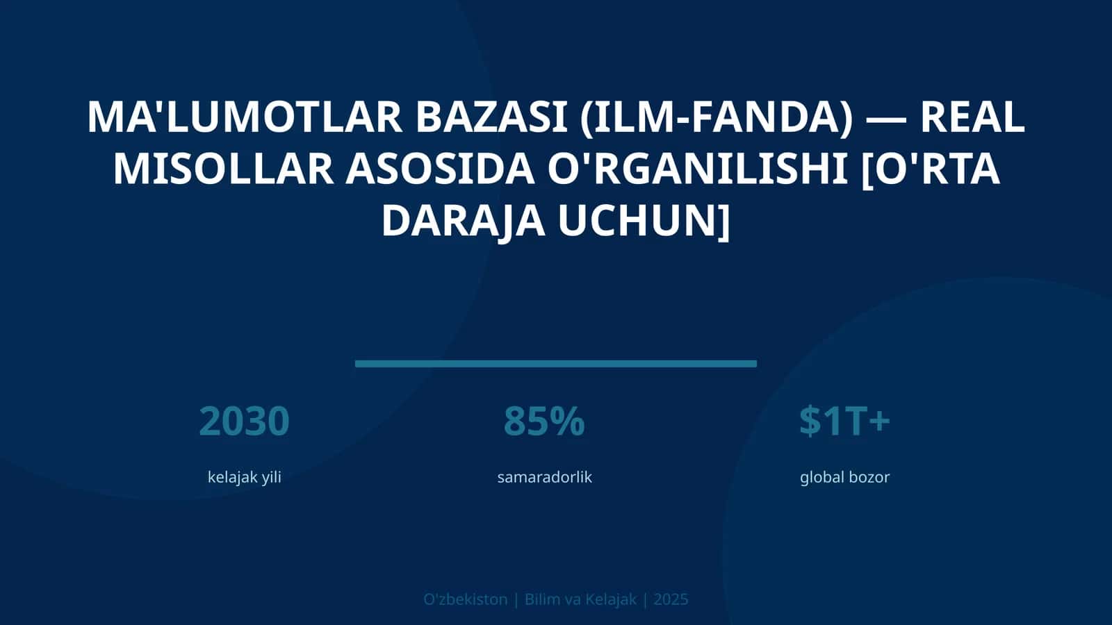 Ma'lumotlar Bazasi (Ilm-fanda) — Real Misollar Asosida O'rganilishi [O'rta daraja uchun]