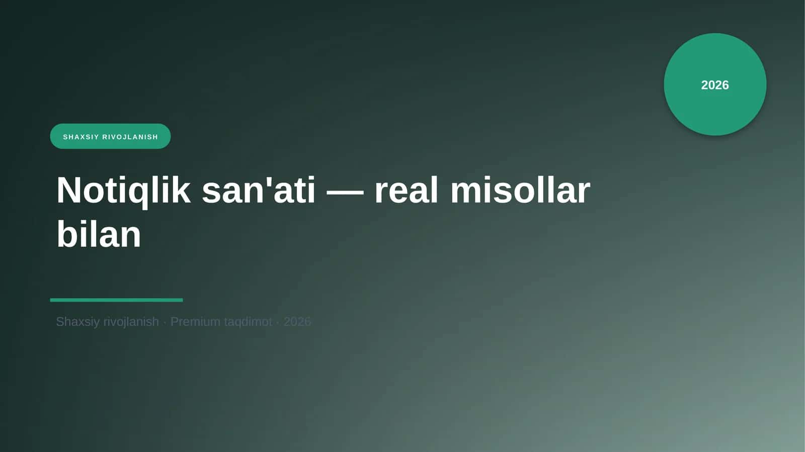 Notiqlik san'ati — real misollar bilan